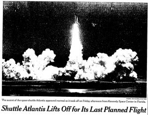 Shutle Atlantis Lifts Off for Its Last Planned Flight, New York Times 15 May 2010.